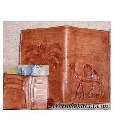 Handmade Tuareg pure and genuine leather wallet from Sahara desert