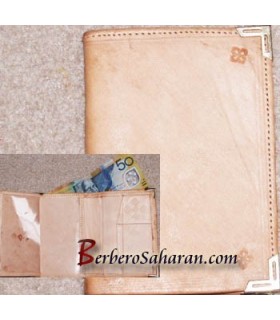 Portefeuille Touareg simple sans decorations fait à la main avec du véritable cuir