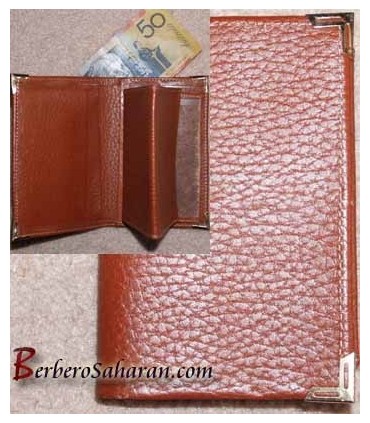 Handmade decorated genuine leather wallet from Algeria - Similar to Moroccan