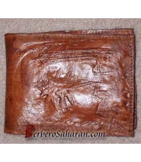 Portefeuille Berbère Algérien en véritable cuir fait à la main dans le désert du Sahara