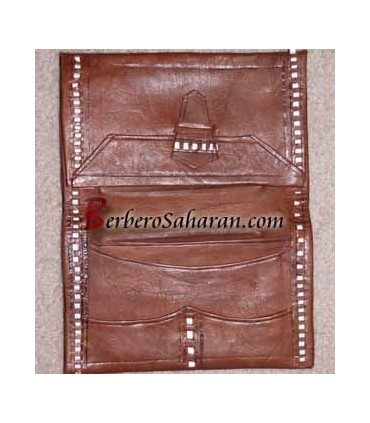 Handmade Tuareg pure and genuine leather wallet from Sahara desert