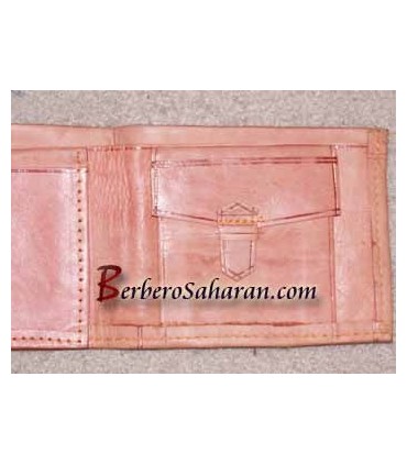 Portefeuille Berbère Algérien en véritable cuir fait à la main dans le désert du Sahara