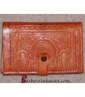 Handmade Tuareg pure and genuine leather wallet from Sahara desert
