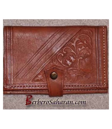 Portefeuille Touareg decoré fait à la main avec du véritable cuir - Algérie
