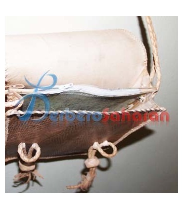 Handmade and decorated genuine Tuareg Lizard skin leather handbag