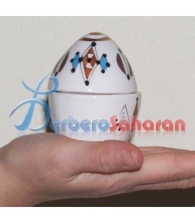 Porte Bijoux Berbère Algérien en céramique et OR 12 carat - Rond