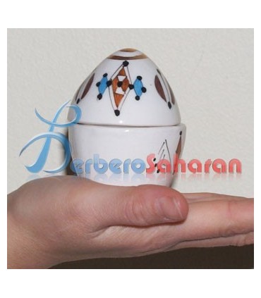 Porte Bijoux Berbère Algérien en céramique et OR 12 carat - Rond