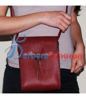 Sac à main Berbère Algérien mono-poche pour jeunes filles – Marron avec motifs