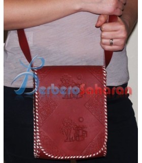 Sac à main Berbère Algérien mono-poche pour jeunes filles – Marron avec motifs