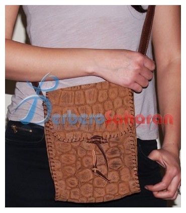 Young girls mono pocket handbag handmade in Algeria - Ash Grey