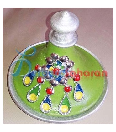 Handmade and decorated round and oval Jewellery box from Algeria 1