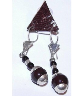Silver and Agate Tuareg Earrings 7