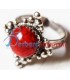 Bague kabyle Algerienne en corail rouge et argent massif