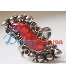 Pure silver and Mediterranean red coral Ring for sale online in Sydney Australia