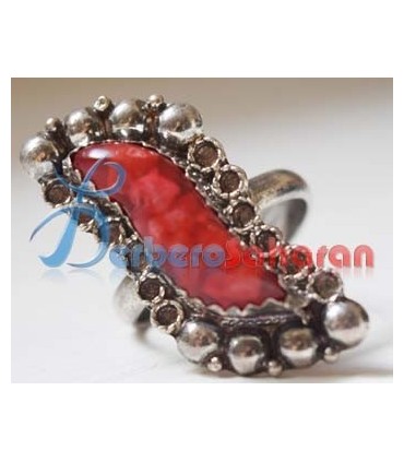 Pure silver and Mediterranean red coral Ring for sale online in Sydney Australia