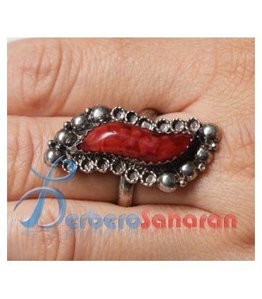 Pure silver and Mediterranean red coral Ring for sale online in Sydney Australia