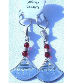 Silver and Agate Tuareg Earrings 8