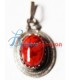 Pendentif en forme d'une petite fleur fait main en Kabylie en Argent et corail rouge