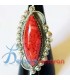 Handmade Algerian Berber Ring (Jewellery) with silver and red coral