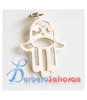 Main de Fatima Algérienne kabyle en argent, émaille et corail rouge