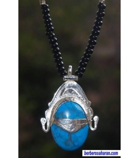 Silver and Turquoise Tuareg Necklace 2