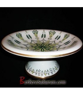 Handmade Algerian Berber Fruit Bowl in Ceramic & Gold - Large