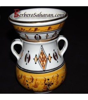 handmade Algerian Tea infuser in white ceramic & Gold - 1 cup