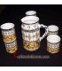 handmade Algerian Berber water set in white ceramic & Gold