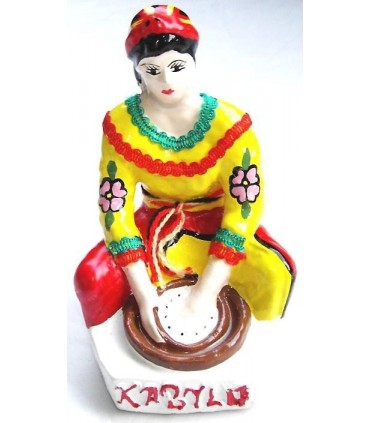 Plaster Kabyle woman making couscous