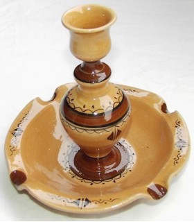 Clay pottery Candle Holder Ashtray