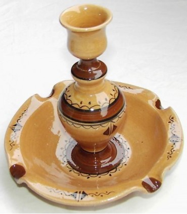 Clay pottery Candle Holder Ashtray