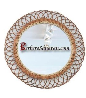Handmade Algerian Wicker mirror - Round Medium