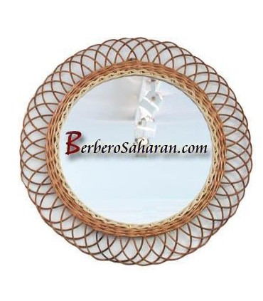 Handmade Algerian Wicker mirror - Round Medium
