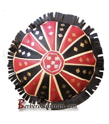 Pur leather handmade Algerian cushion from Mostaganem