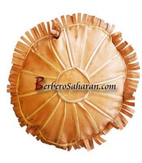 Pur leather handmade Algerian cushion from Mostaganem