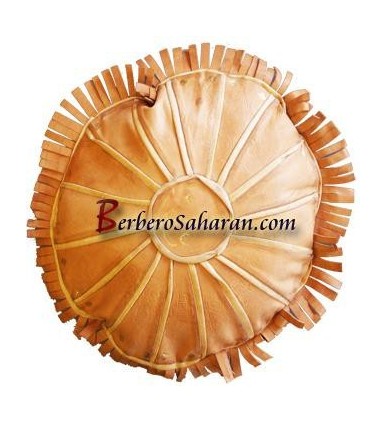 Pur leather handmade Algerian cushion from Mostaganem
