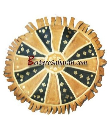 Pure leather handmade Algerian cushion from Mostaganem