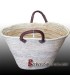 Hand woven leather and straw shopping basket from Morocco 1