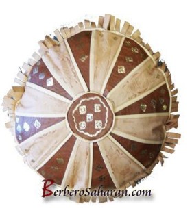 Pur leather handmade Algerian cushion from Mostaganem