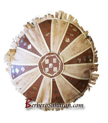 Pur leather handmade Algerian cushion from Mostaganem