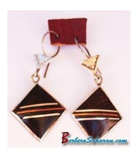 Tuareg Earrings in pure silver and Ebony wood