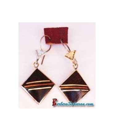 Tuareg Earrings in pure silver and Ebony wood