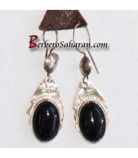 Boucles Touaregs en Onyx Noire et Argent