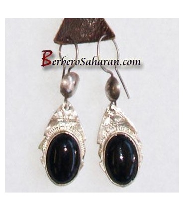 Boucles Touaregs en Onyx Noire et Argent