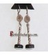 Silver and Ebony Wood Tuareg Earrings from Algeria