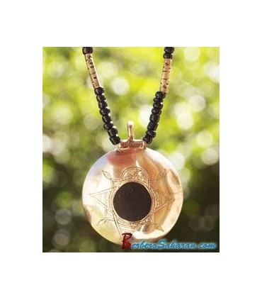 Collier Touareg en argent et bois d'ebene